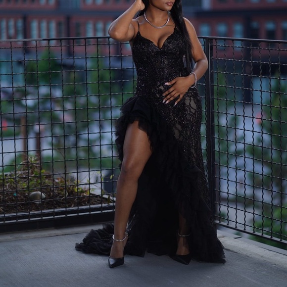 Beautiful Prom Dress with slit on right leg. Compliments guaranteed! - Picture 3 of 4